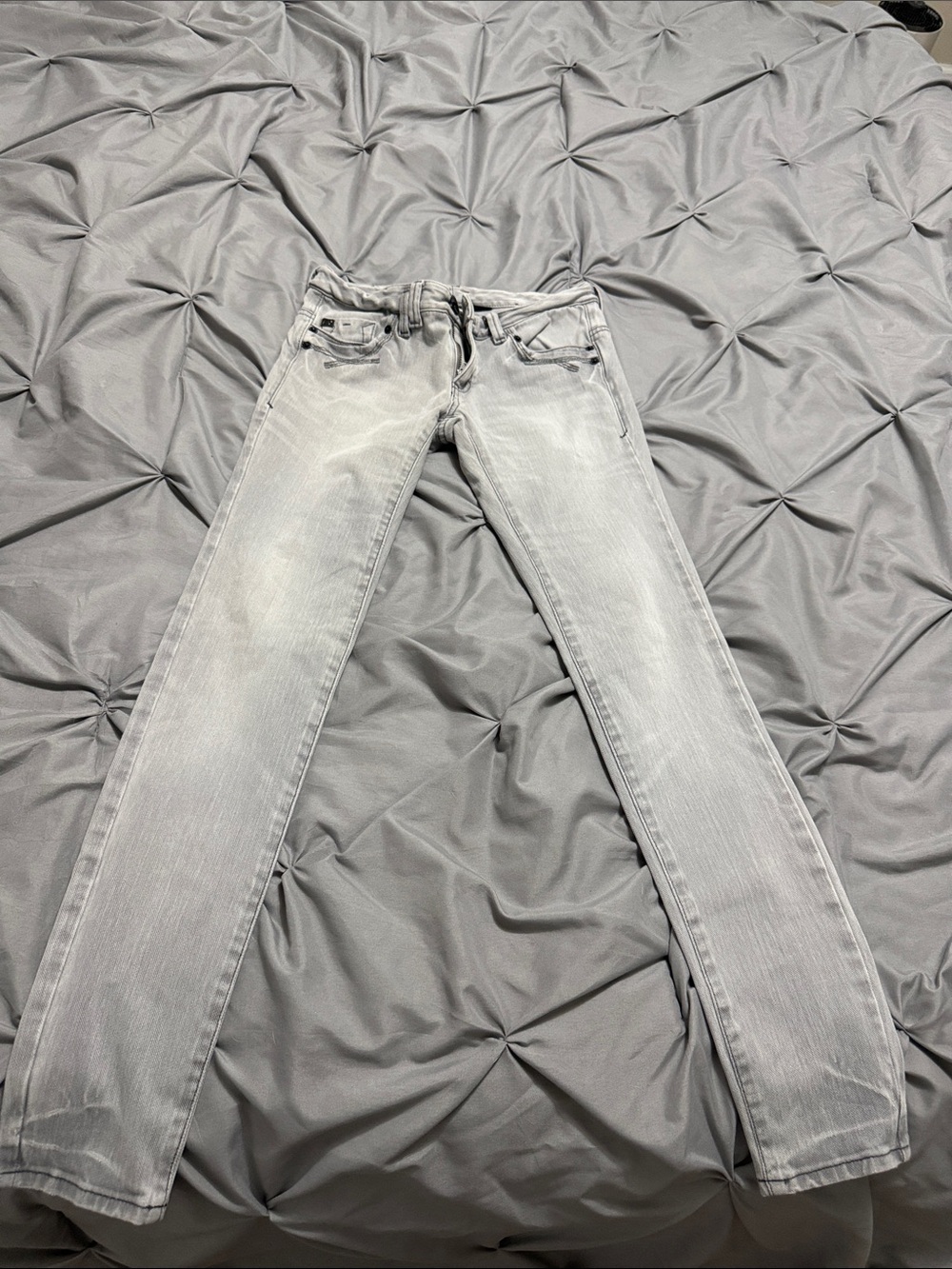 Armani Exchange Women's Faded Light Grey Skinny Jeans